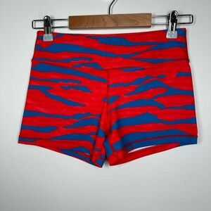 IAB Red and Blue Zebra Booty Shorts Size‎ 4 / XS